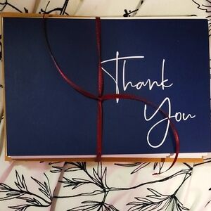 25 Thank You Cards with tan envelopes